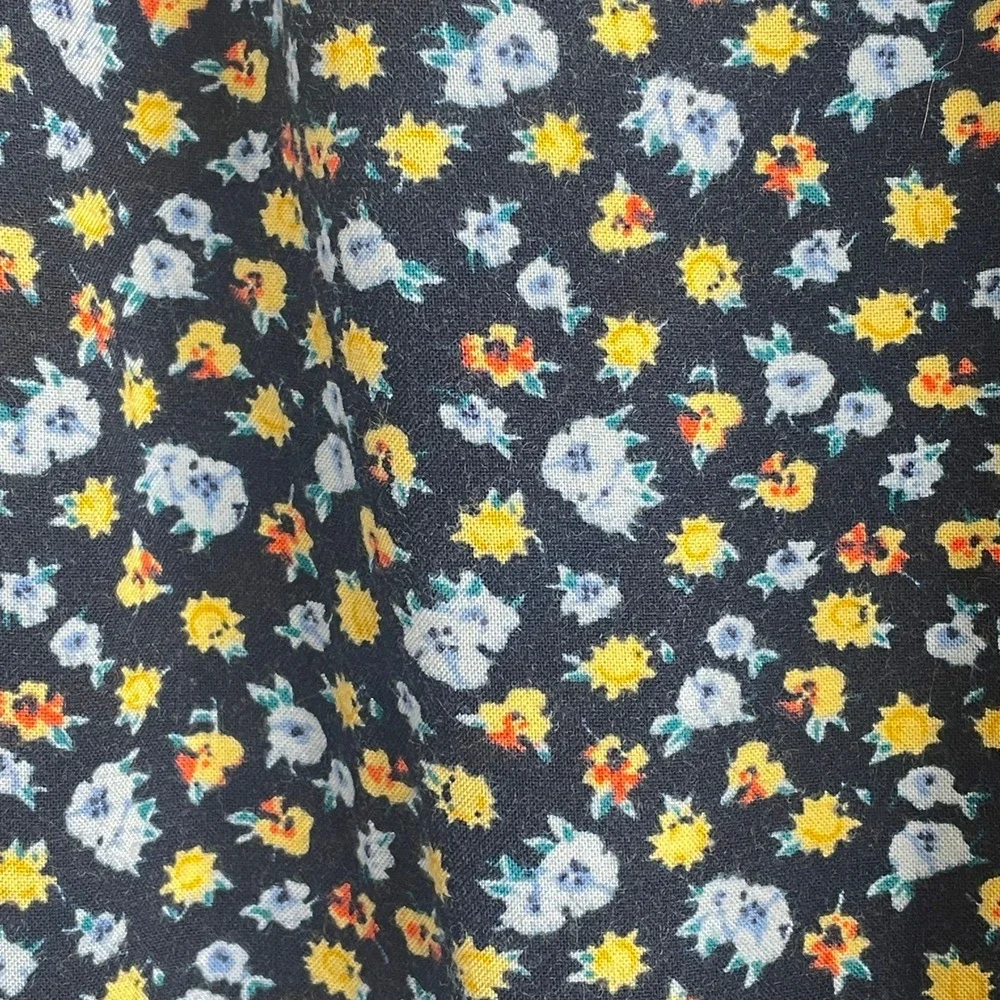 Boutique Wide Leg Pants Women Large Blue Ditsy Floral Casual Travel Lounge Comfy
